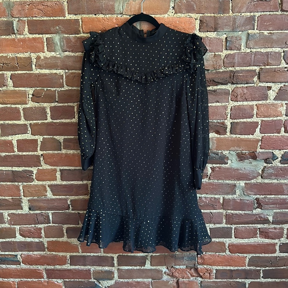 Ted Baker of London Black and Gold Shift dress. Worn once